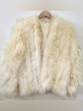 Vintage Ivory Marabou Feather Jacket – Old Hollywood Glam $125 OBO.